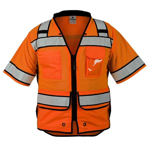 Kishigo 4X, Orange Class 3 High Performance Surveyors Zipper Vest S5015-4X